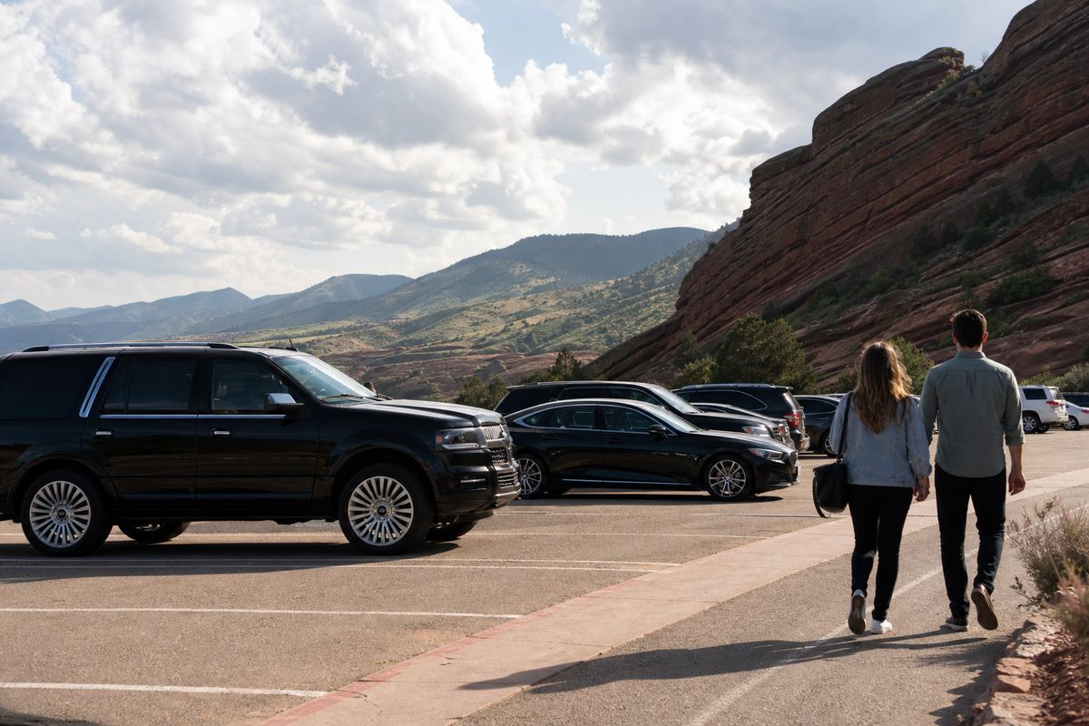 Colorado sunset drive to Red Rocks